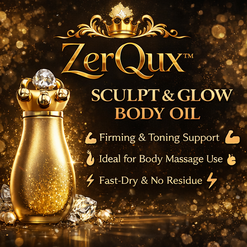 ZerQux™ Sculpt & Glow Body Oil – Firming Massage Oil, Skin Tightening & Elasticity Boost, Lightweight Sculpting Formula